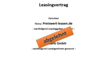 Leasingvertrag abgelehnt