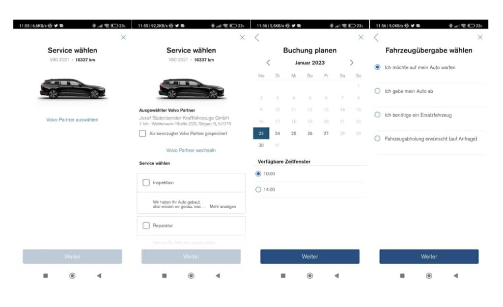 Mit der Volvo App einen Werkstatttermin buchen