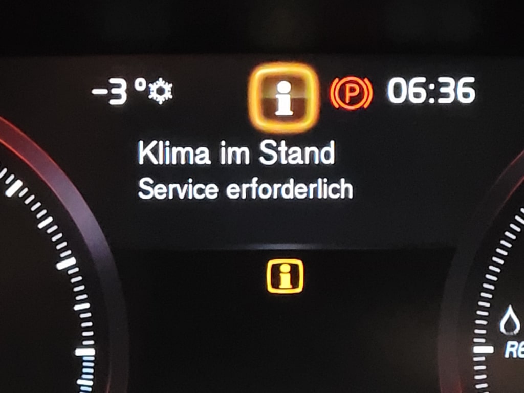 Volvo V60 Fehlermeldung Vorklimatisierung der Heizung.